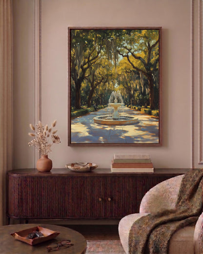 Georgia landmark oil-painting style print on cotton canvas, made to order