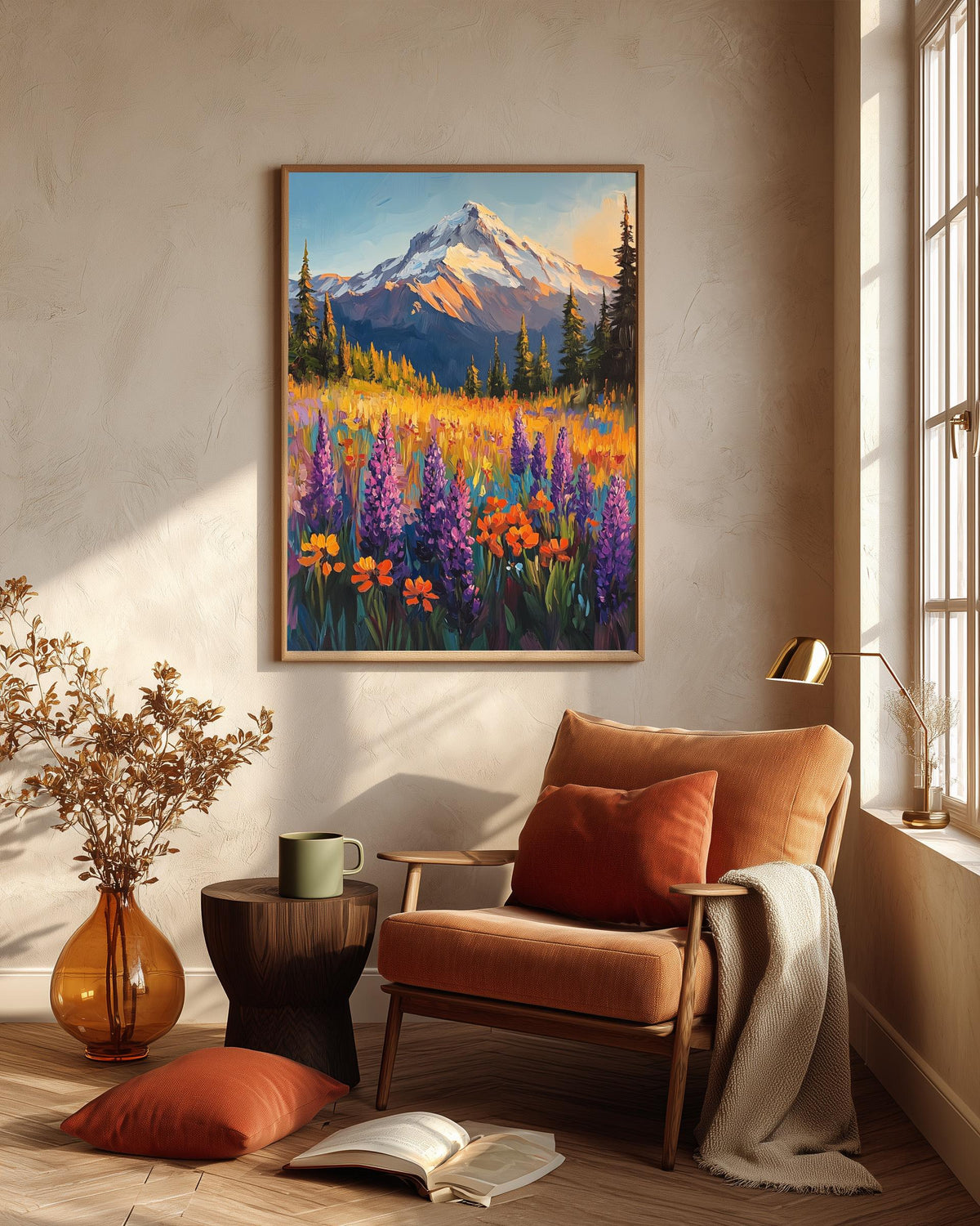 Washington canvas print on cotton canvas, framed in solid wood and ready to hang