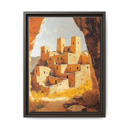 Mesa Verde wall art framed canvas print in an espresso wood frame