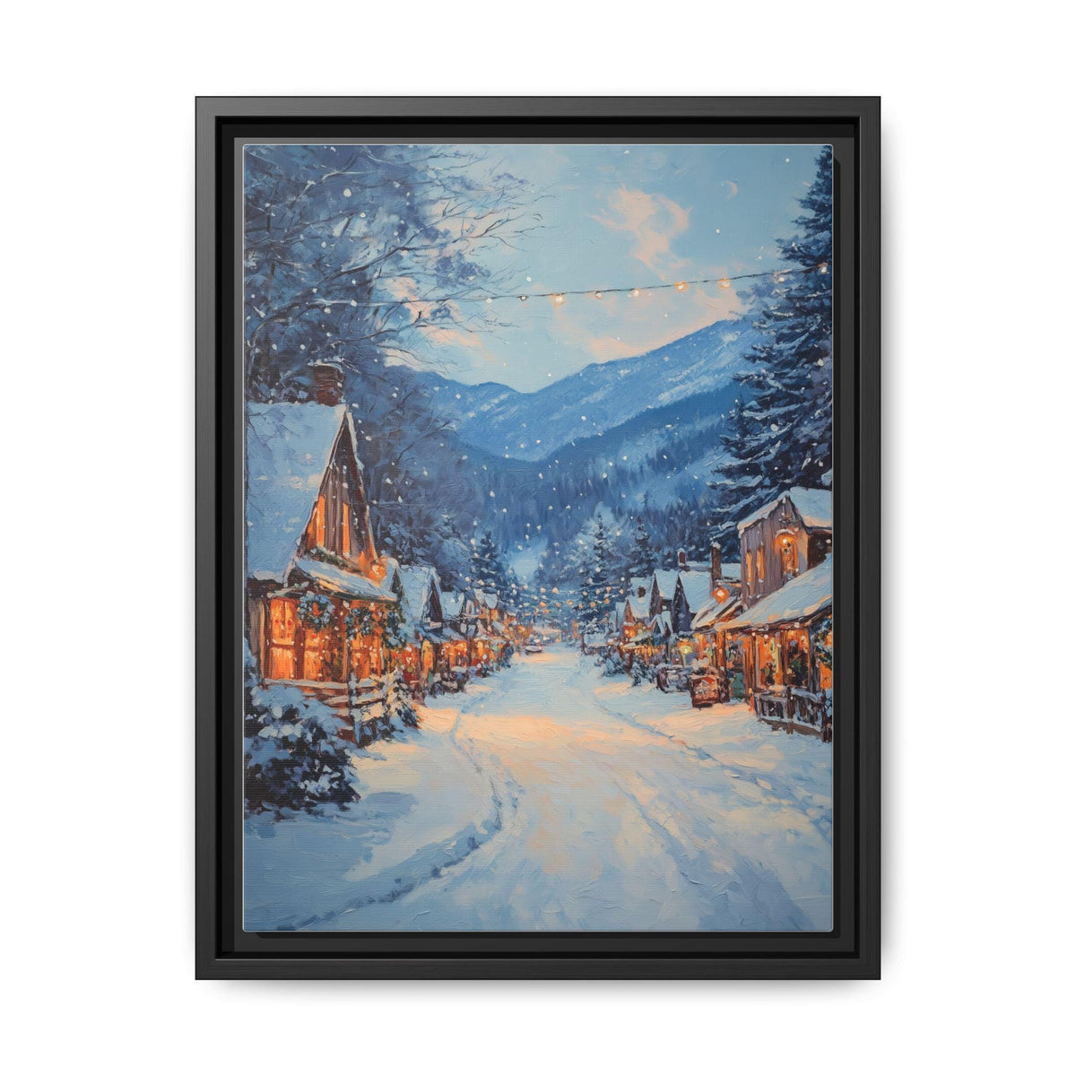 Boone wall art framed canvas print in a black wood frame
