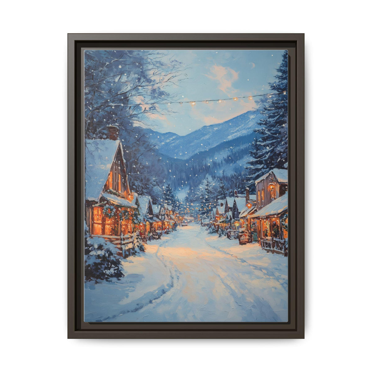 Boone wall art framed canvas print in an espresso wood frame