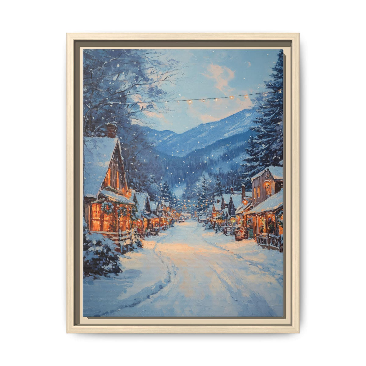 Boone wall art framed canvas print in a natural wood frame
