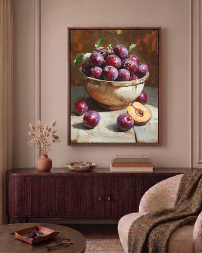 Oil-painting style fruit print on cotton canvas, made to order in seven sizes