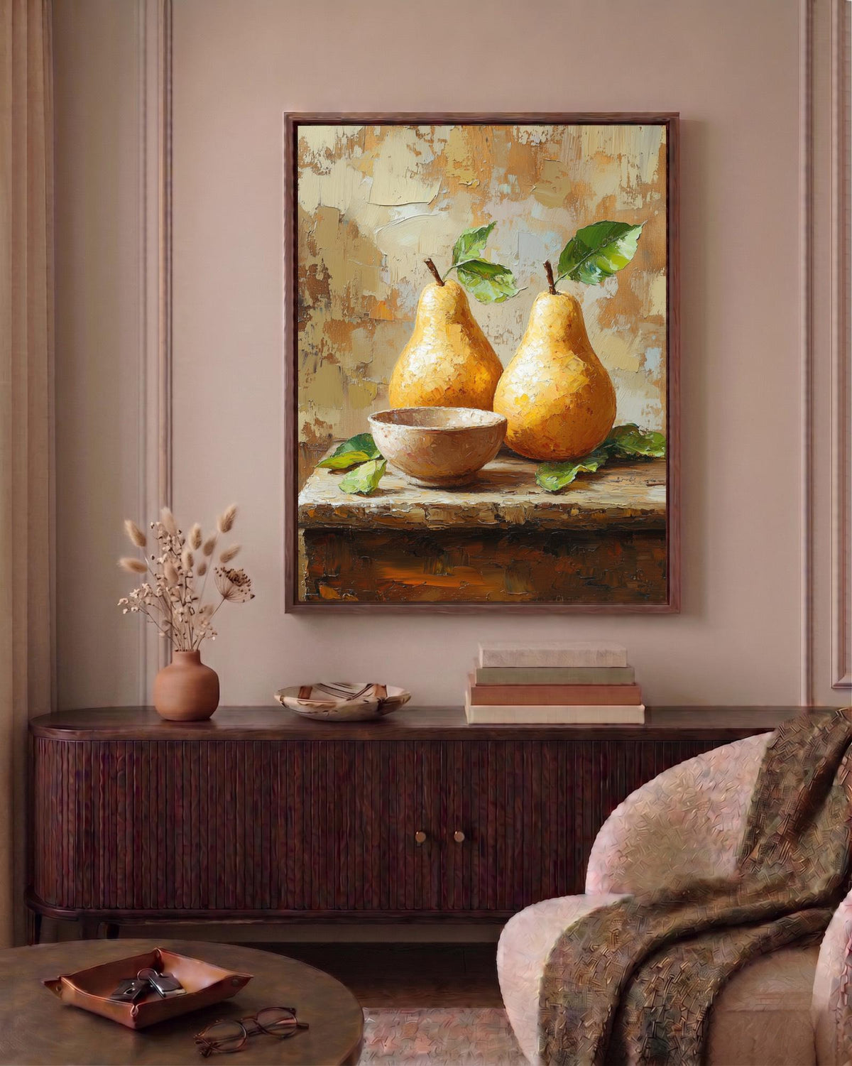 Oil-painting style still life on cotton canvas, made to order in seven sizes