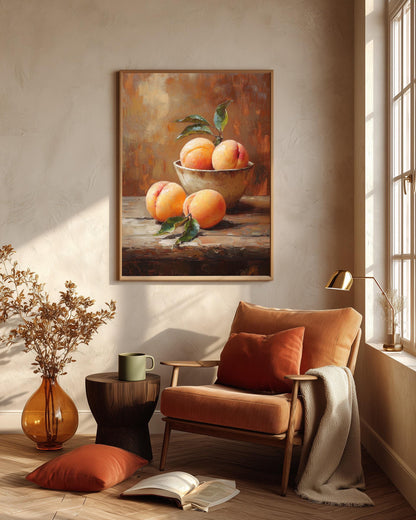 Kitchen still life framed canvas art in a solid wood frame, ready to hang