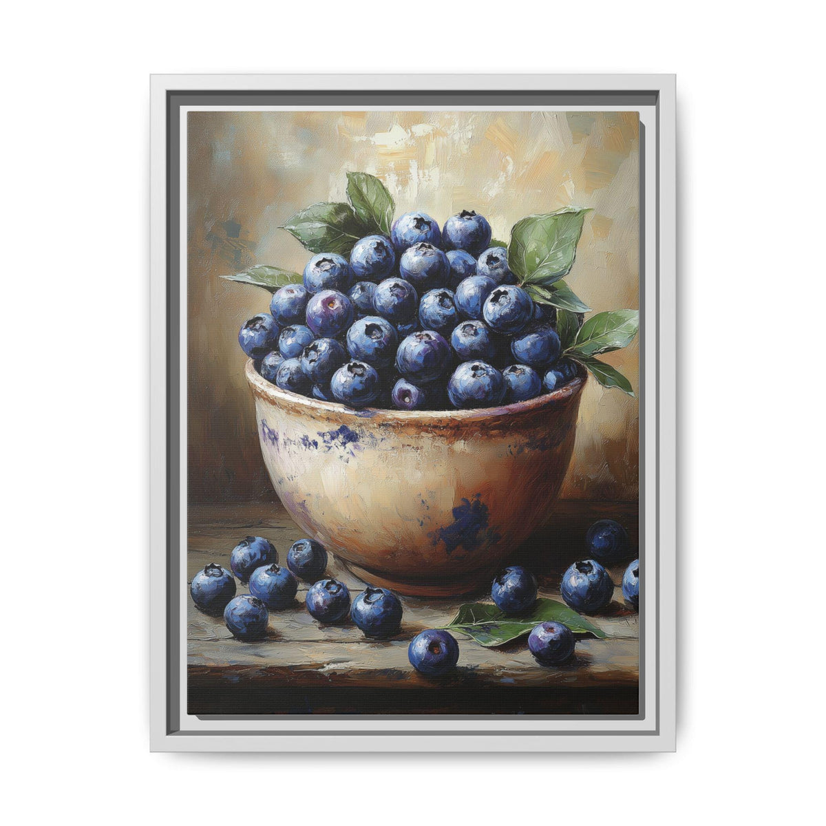 Blueberry Still Life Wall Art — Cenzio Atelier framed canvas, made to order