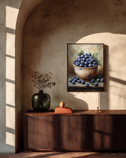 Blueberry Still Life Wall Art — Cenzio Atelier framed canvas, made to order
