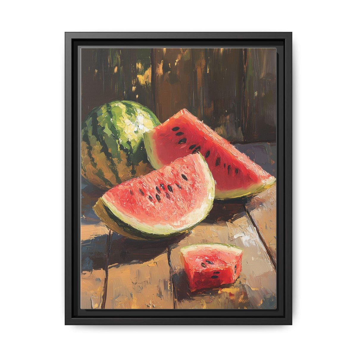 Watermelon Still Life Wall Art — framed canvas print by Cenzio Atelier