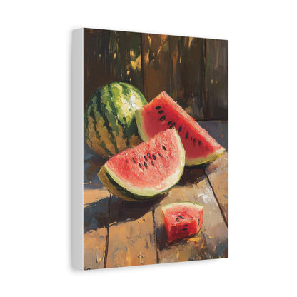Watermelon Still Life Wall Art — Cenzio Atelier framed canvas, made to order