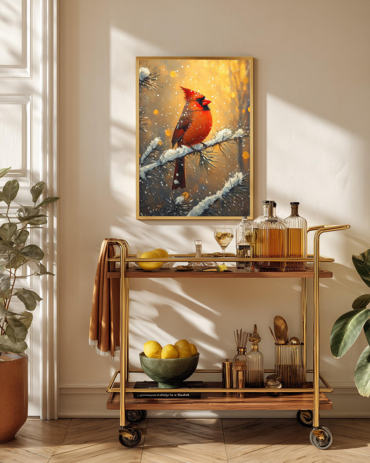 Cardinal Wall Art — framed canvas print by Cenzio Atelier