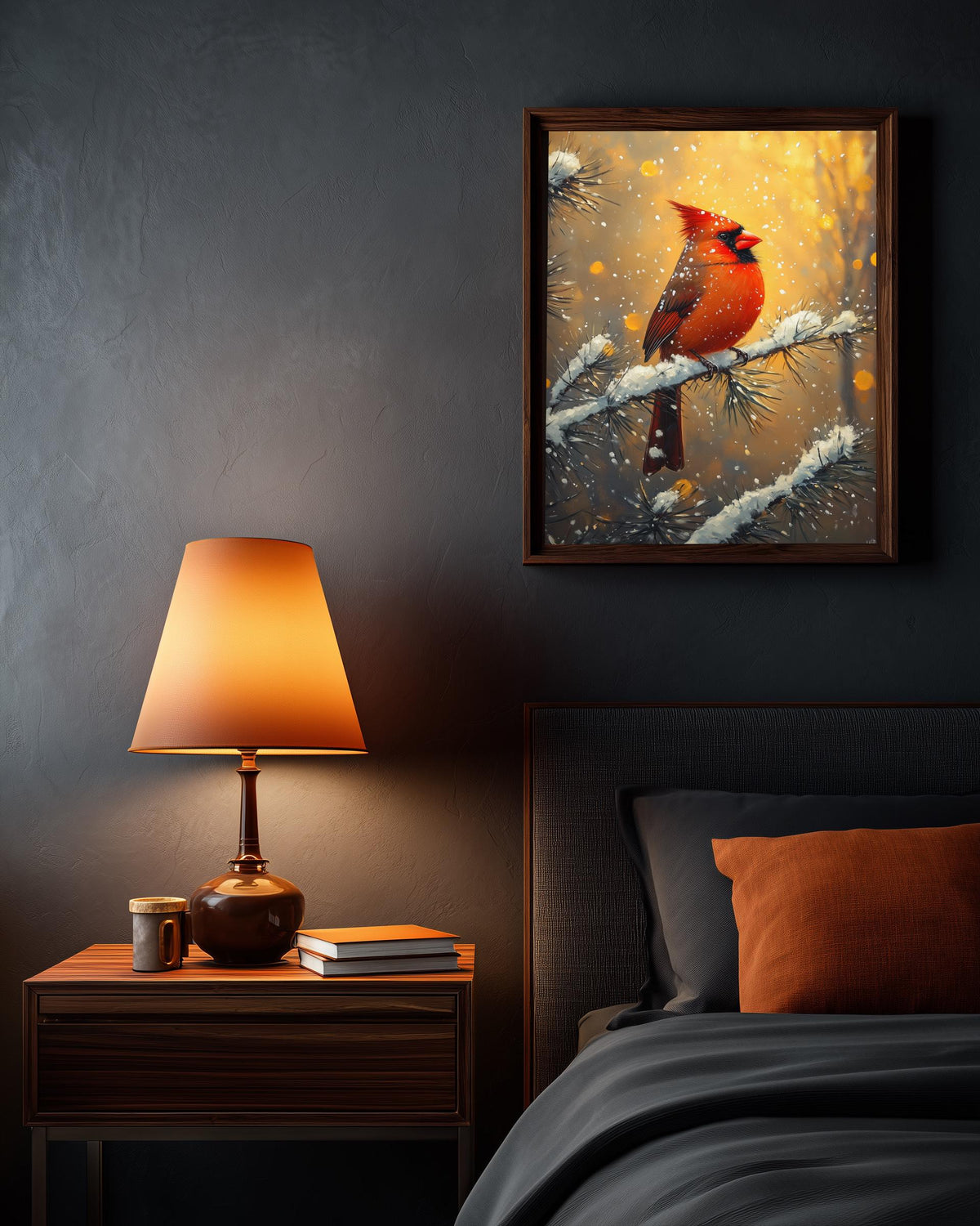 Cardinal Wall Art — framed canvas print by Cenzio Atelier
