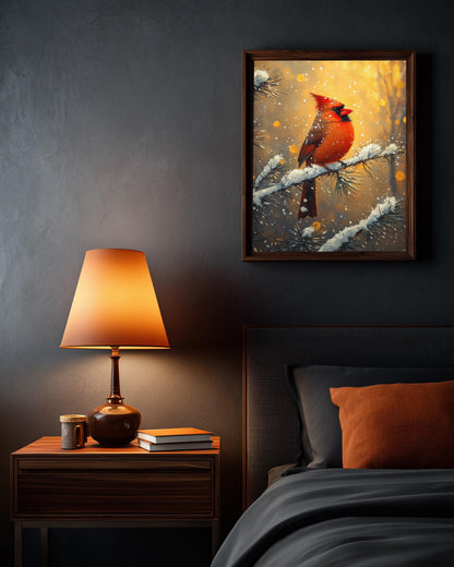 Cardinal Wall Art — framed canvas print by Cenzio Atelier