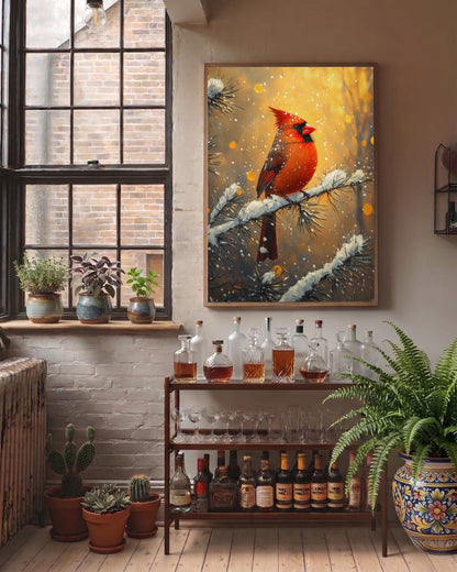 Cardinal Wall Art — Cenzio Atelier framed canvas, made to order
