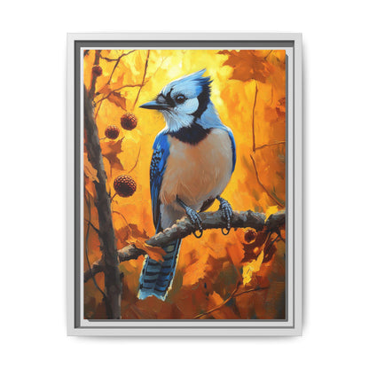 Blue Jay Wall Art — framed canvas print by Cenzio Atelier