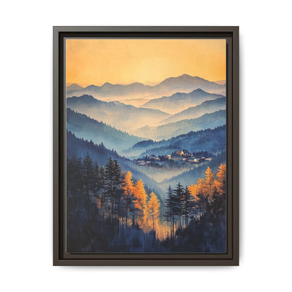 Asheville Wall Art — painterly canvas art, hand-framed in solid wood