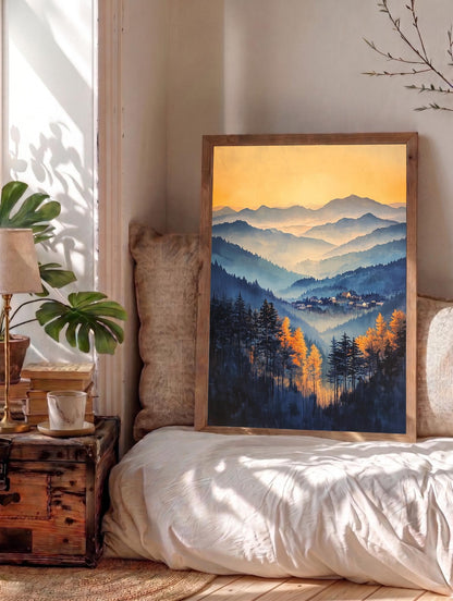 Asheville Wall Art — museum-grade cotton canvas in a solid wood frame