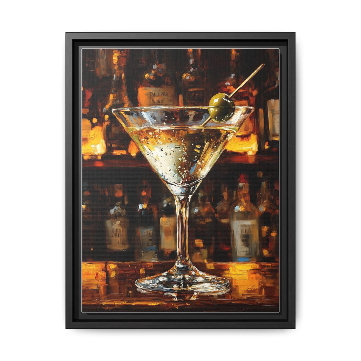 Martini Cocktail Wall Art — painterly wall art printed and framed to order