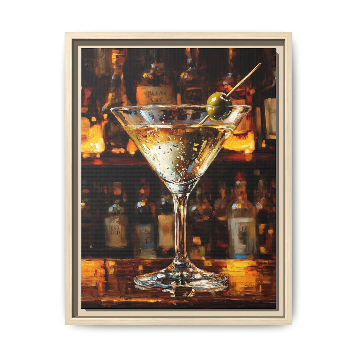 Martini Cocktail Wall Art — framed canvas print by Cenzio Atelier