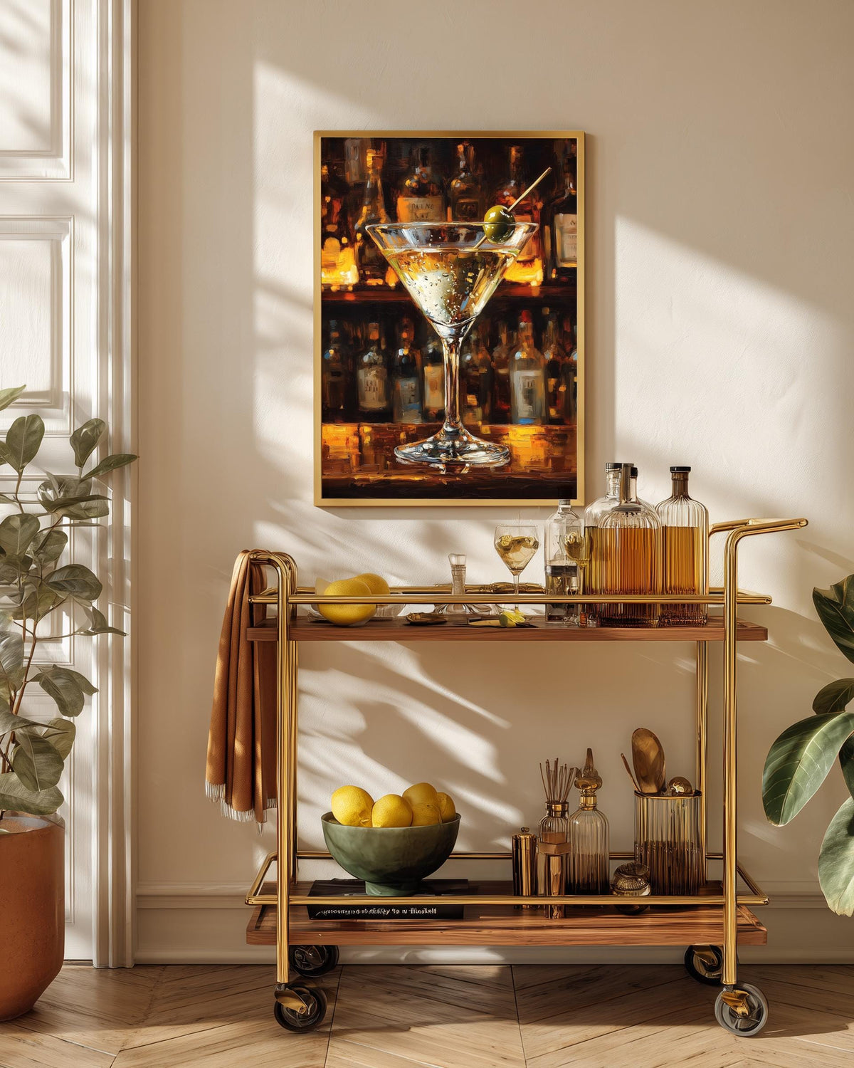 Martini Cocktail Wall Art — framed canvas print by Cenzio Atelier