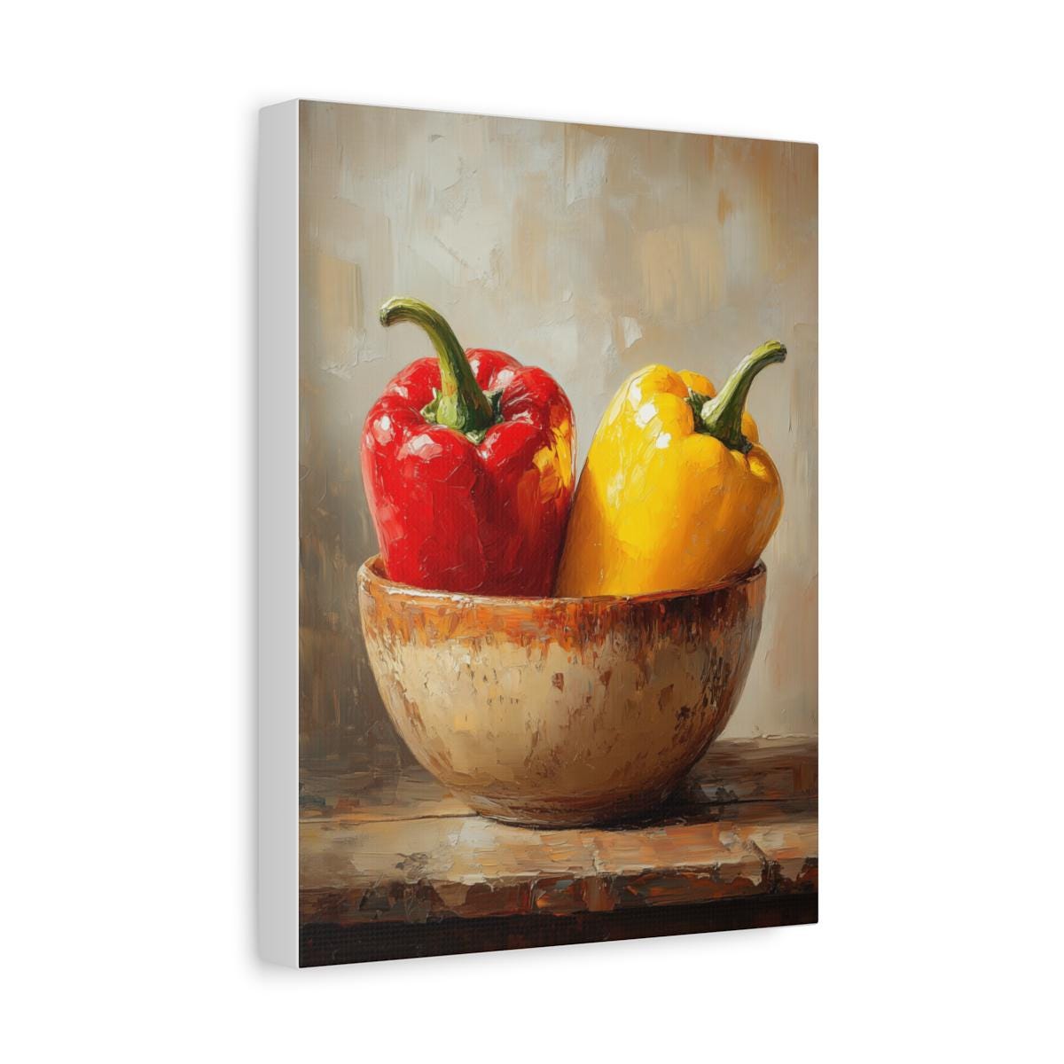 Bell Pepper Still Life Wall Art — Cenzio Atelier framed canvas, made to order