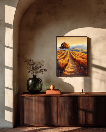 Napa Valley Wall Art — painterly canvas art, hand-framed in solid wood