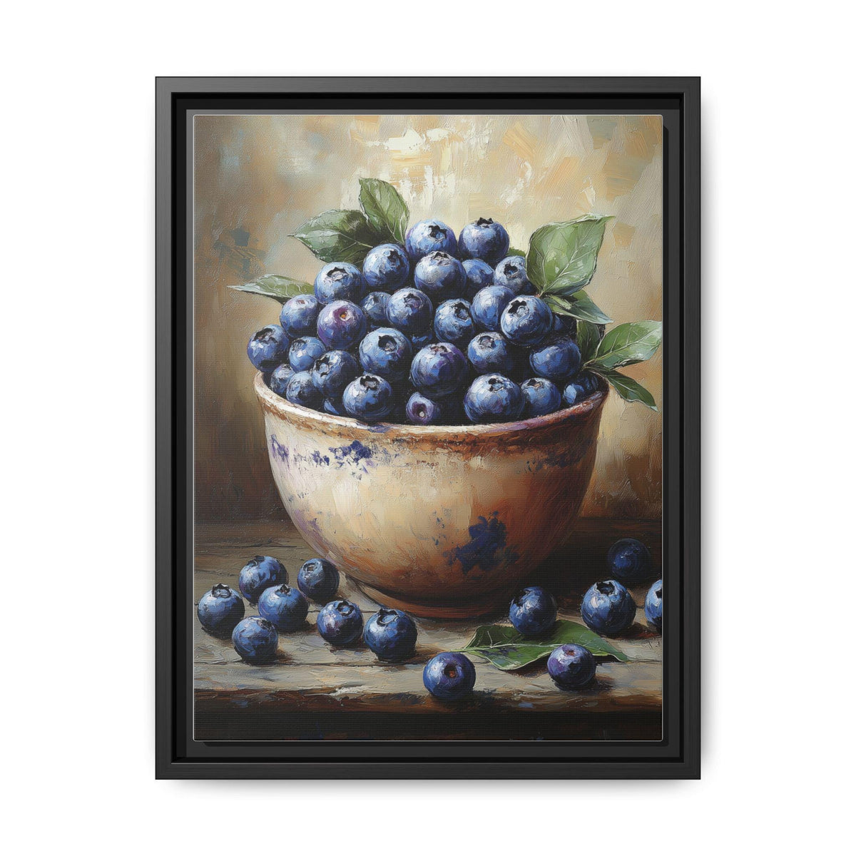 Blueberry Still Life Wall Art — painterly wall art printed and framed to order