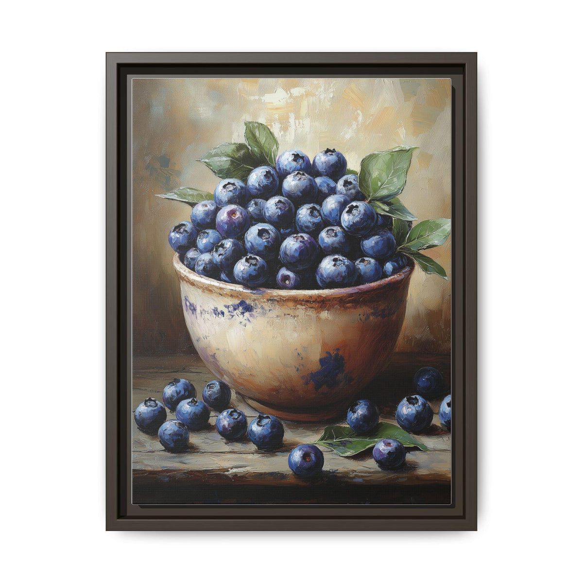 Blueberry Still Life Wall Art — framed canvas print by Cenzio Atelier