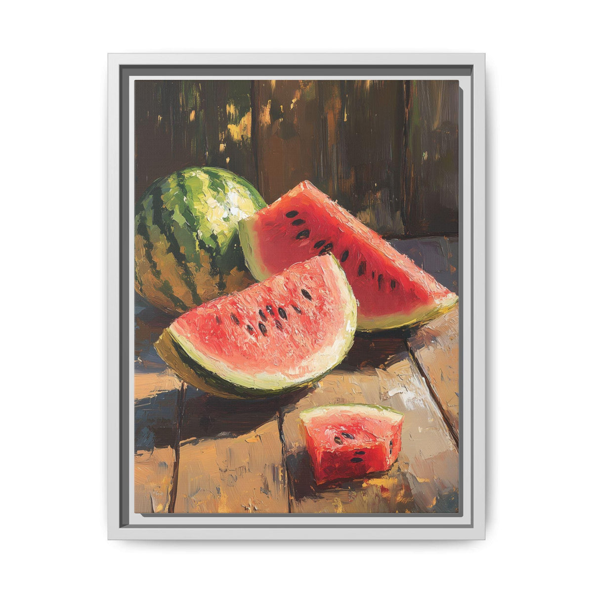 Watermelon Still Life Wall Art — painterly wall art printed and framed to order