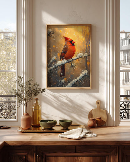 Cardinal Wall Art — Cenzio Atelier framed canvas, made to order