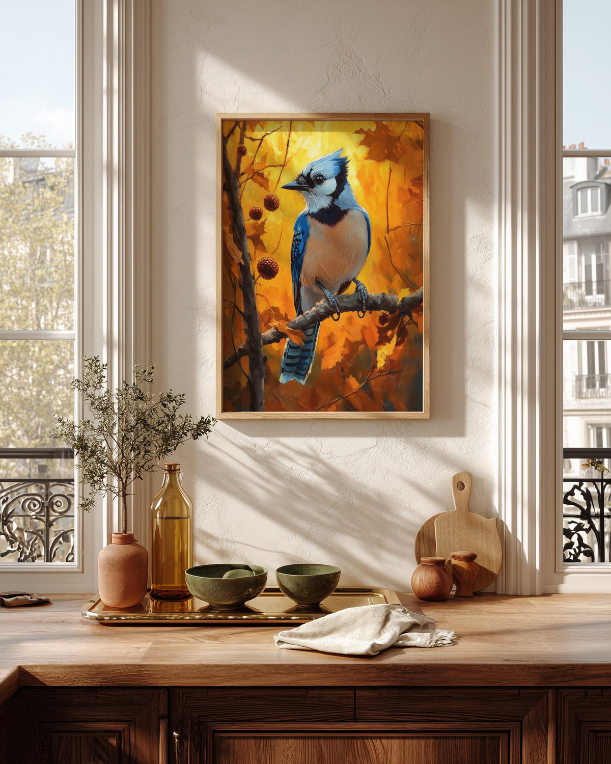 Blue Jay Wall Art — Cenzio Atelier framed canvas, made to order