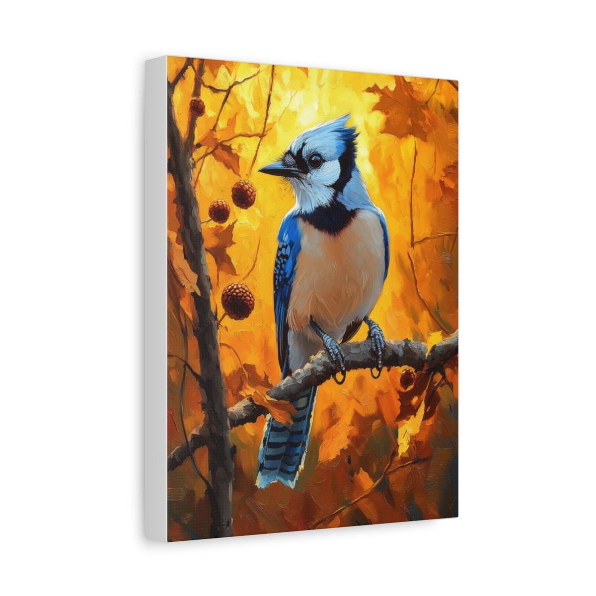 Blue Jay Wall Art — Cenzio Atelier framed canvas, made to order