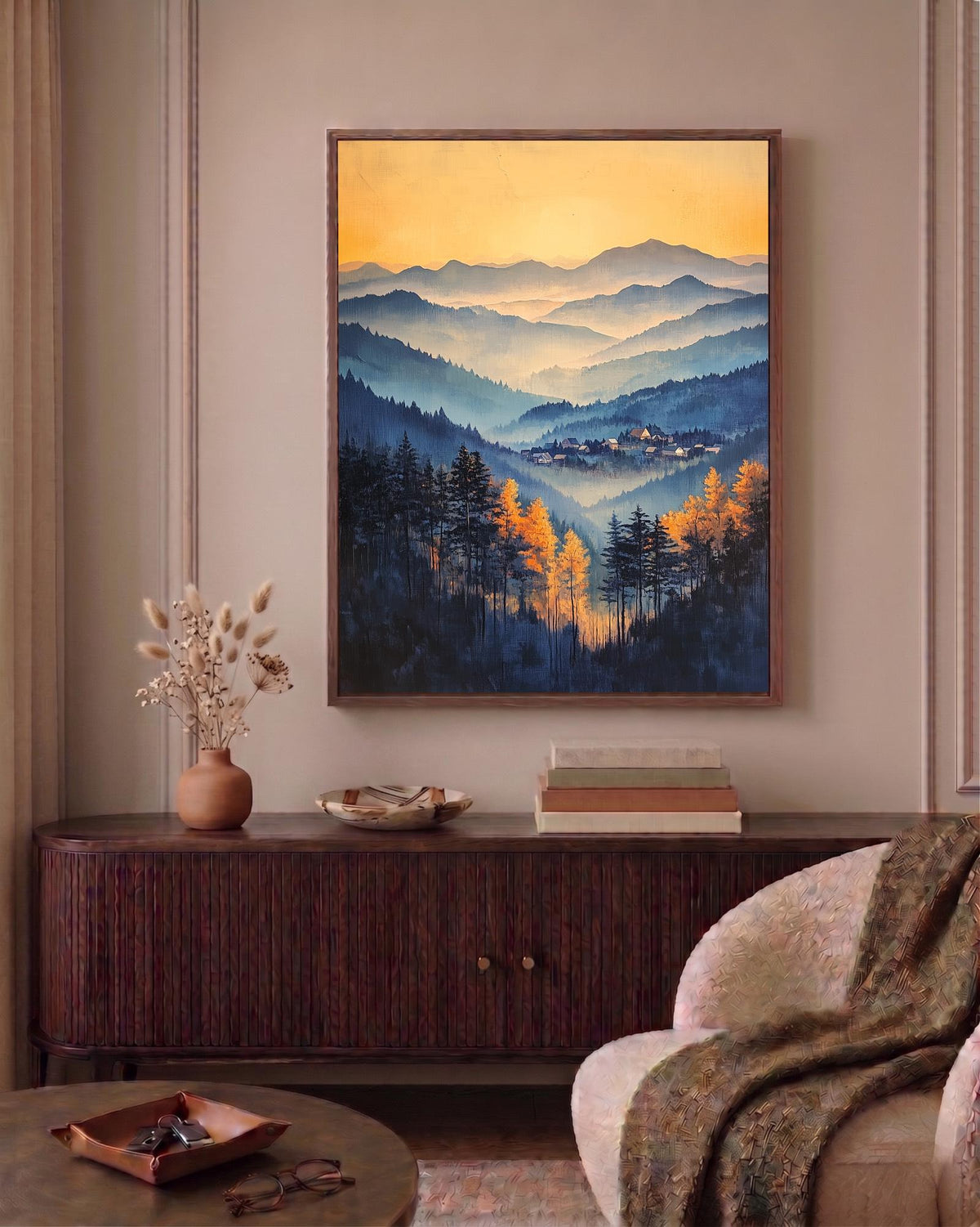Oil-painting style Asheville printed on cotton canvas, made to order