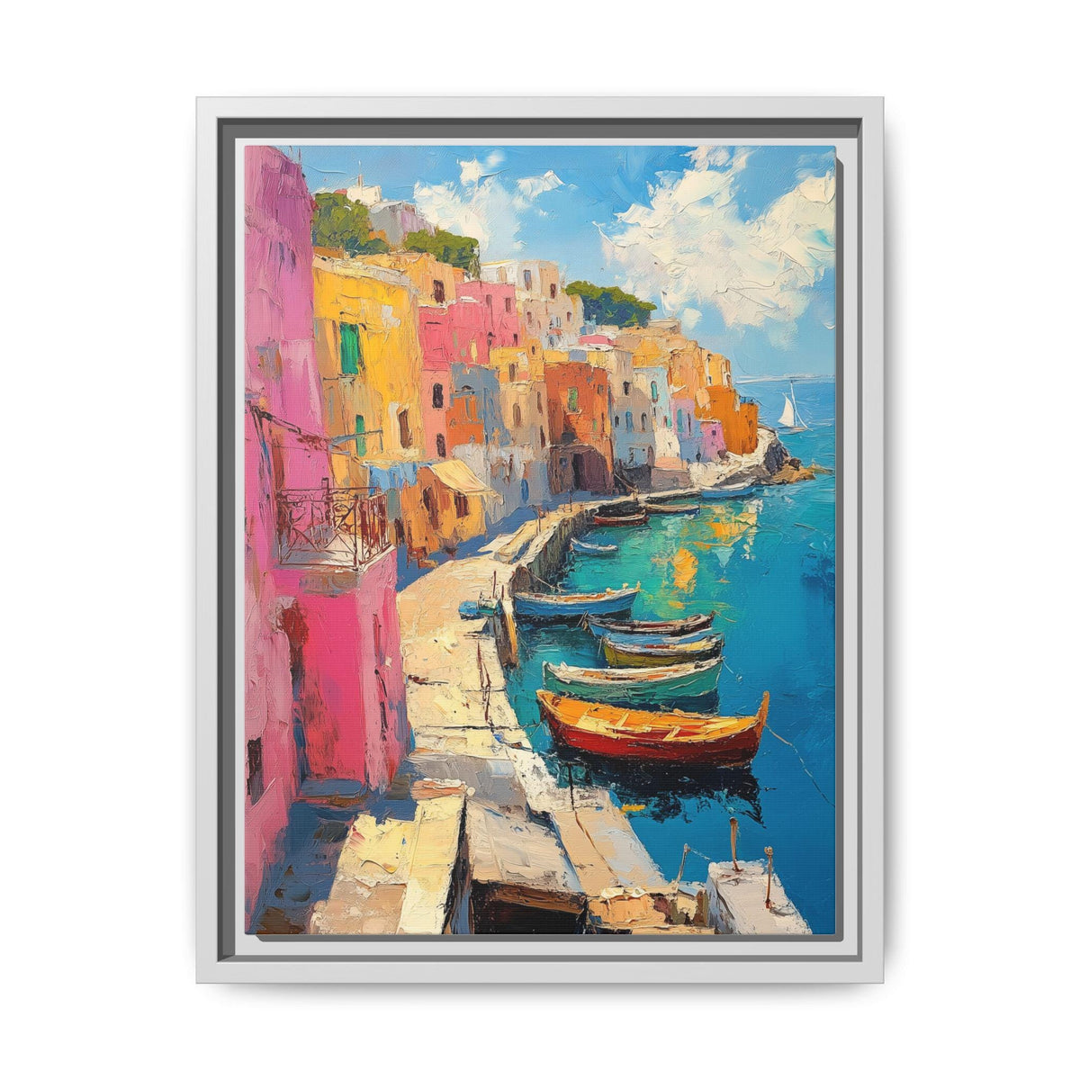 Procida Wall Art — museum-grade cotton canvas in a solid wood frame