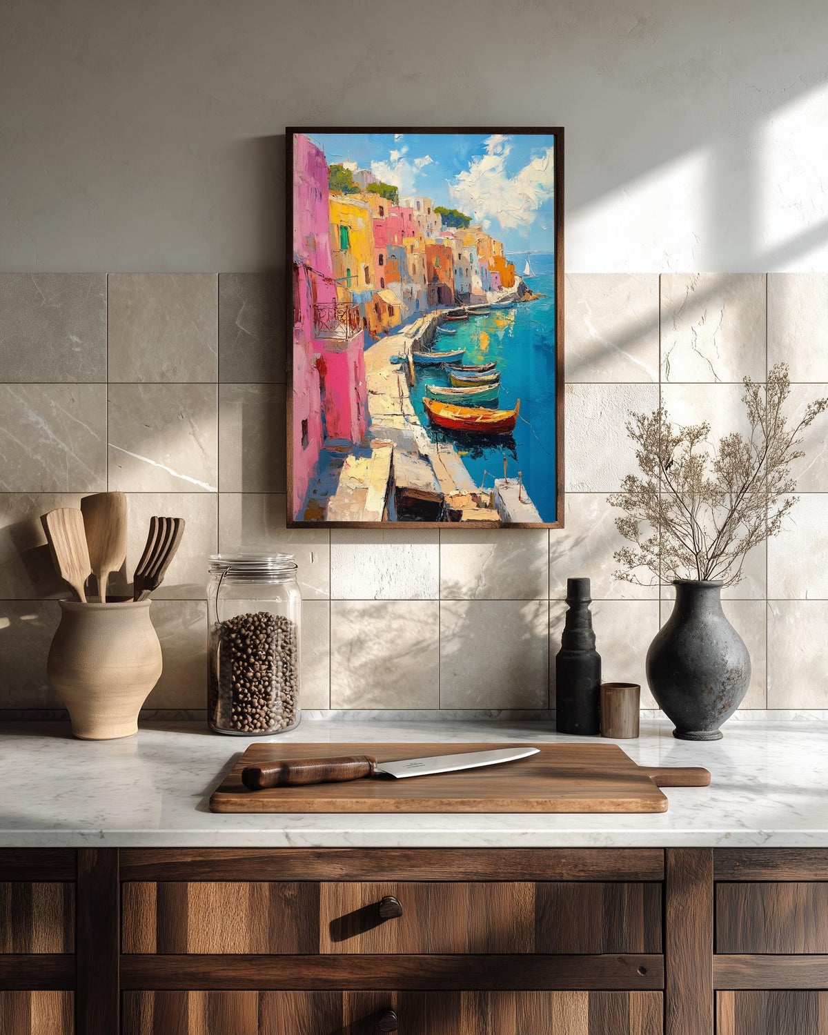 Procida Wall Art — painterly wall art printed and framed to order