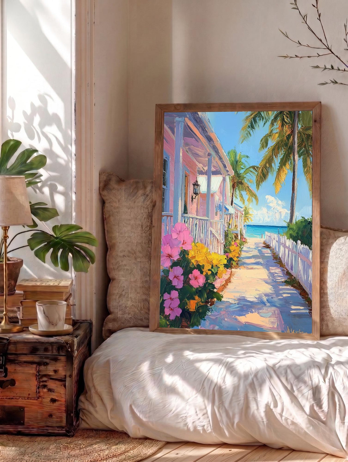 Key West Wall Art — museum-grade cotton canvas in a solid wood frame