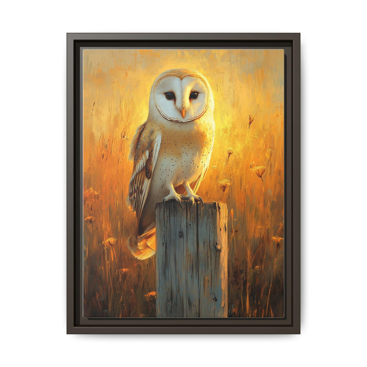 Barn Owl Wall Art — painterly wall art printed and framed to order