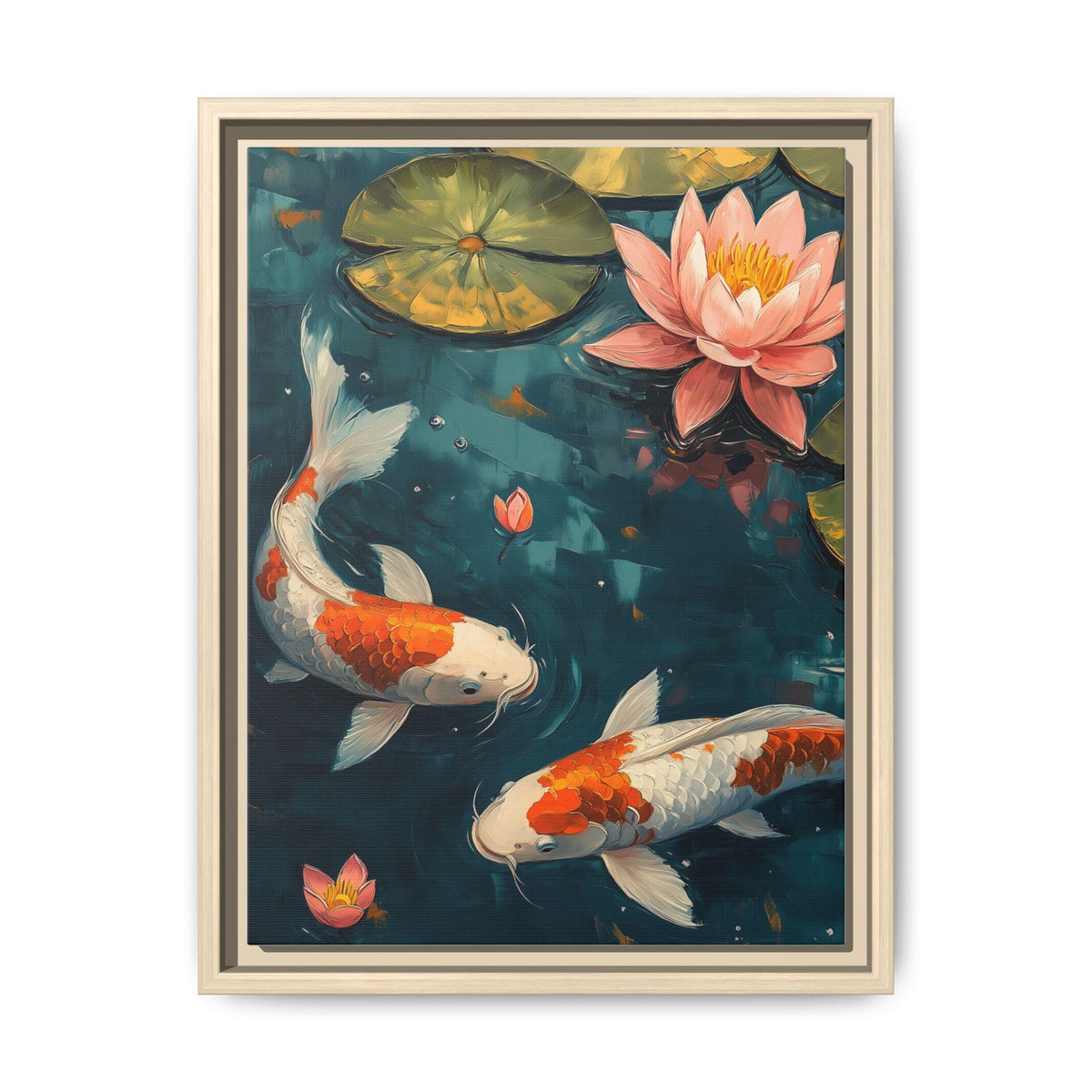 Koi Fish Wall Art — framed canvas print by Cenzio Atelier