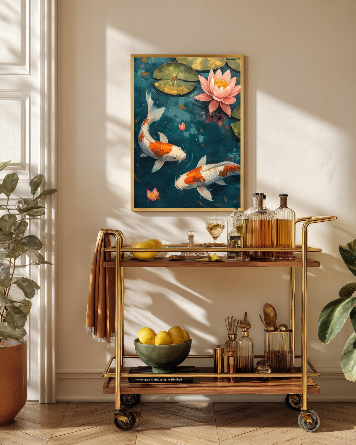 Koi Fish Wall Art — framed canvas print by Cenzio Atelier