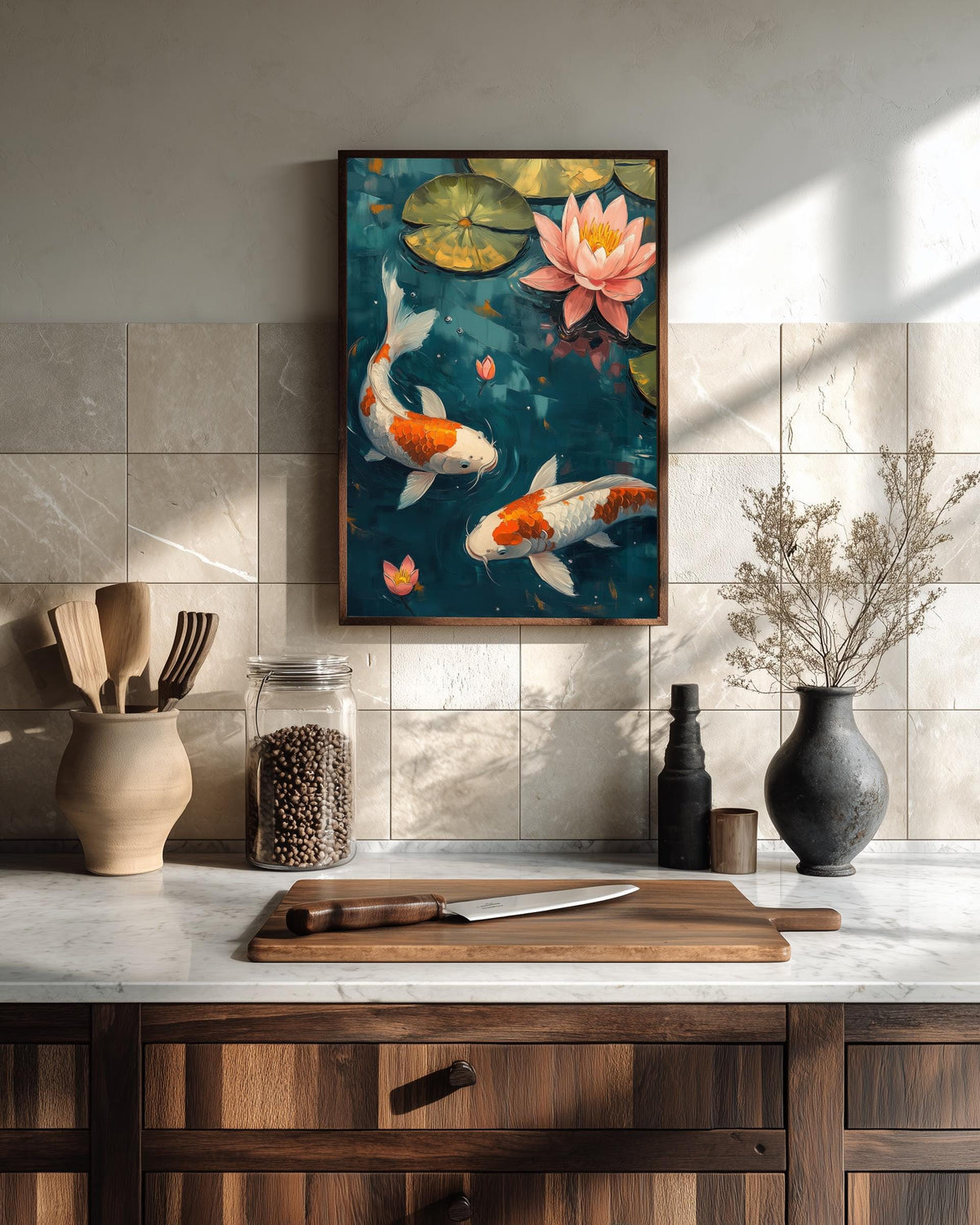 Koi Fish Wall Art — painterly wall art printed and framed to order