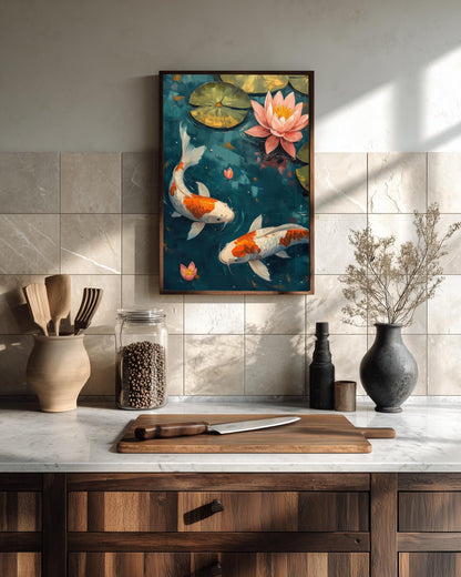 Koi Fish Wall Art — painterly wall art printed and framed to order