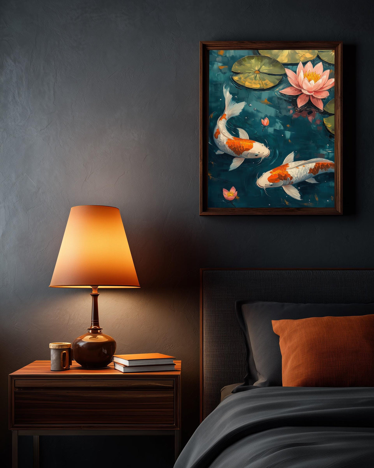 Koi Fish Wall Art — framed canvas print by Cenzio Atelier