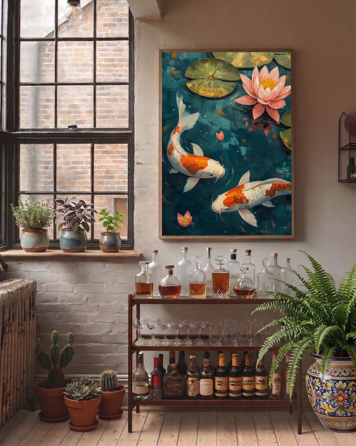 Koi Fish Wall Art — Cenzio Atelier framed canvas, made to order