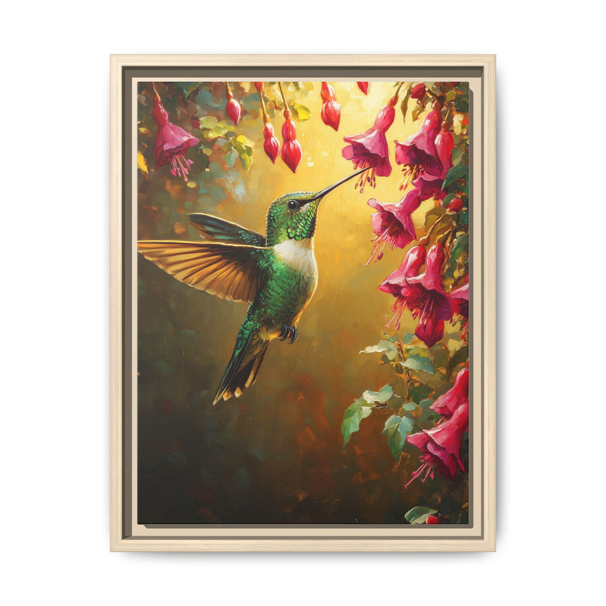 Hummingbird Wall Art — framed canvas print by Cenzio Atelier