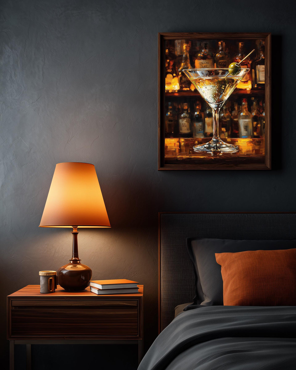 Martini Cocktail Wall Art — framed canvas print by Cenzio Atelier