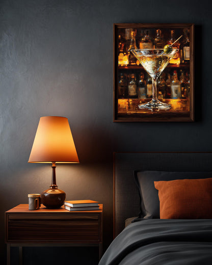 Martini Cocktail Wall Art — framed canvas print by Cenzio Atelier