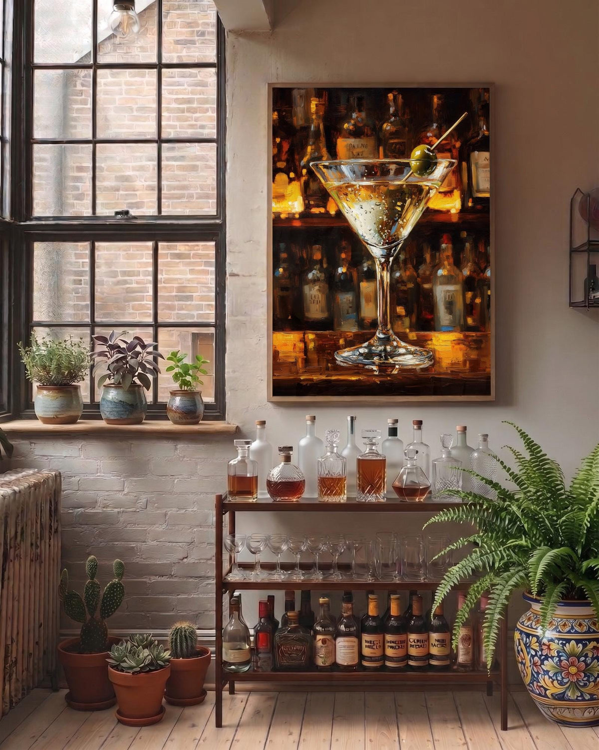 Martini Cocktail Wall Art — Cenzio Atelier framed canvas, made to order