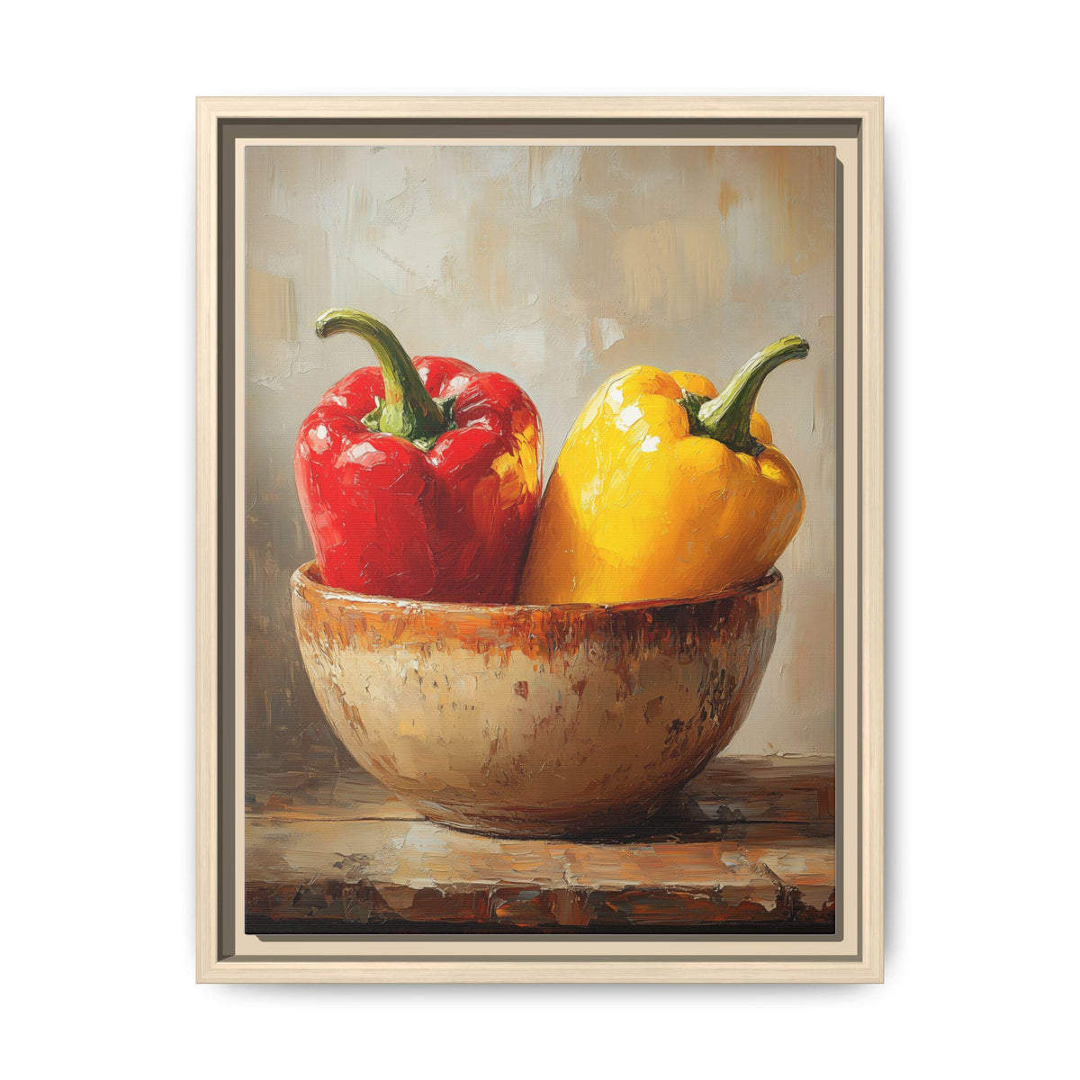 Bell Pepper Still Life Wall Art — framed canvas print by Cenzio Atelier
