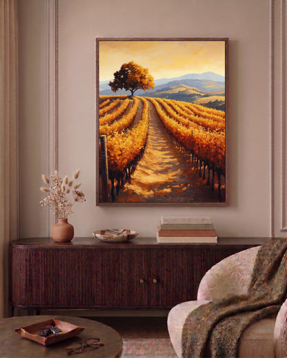Oil-painting style Napa Valley printed on cotton canvas, made to order