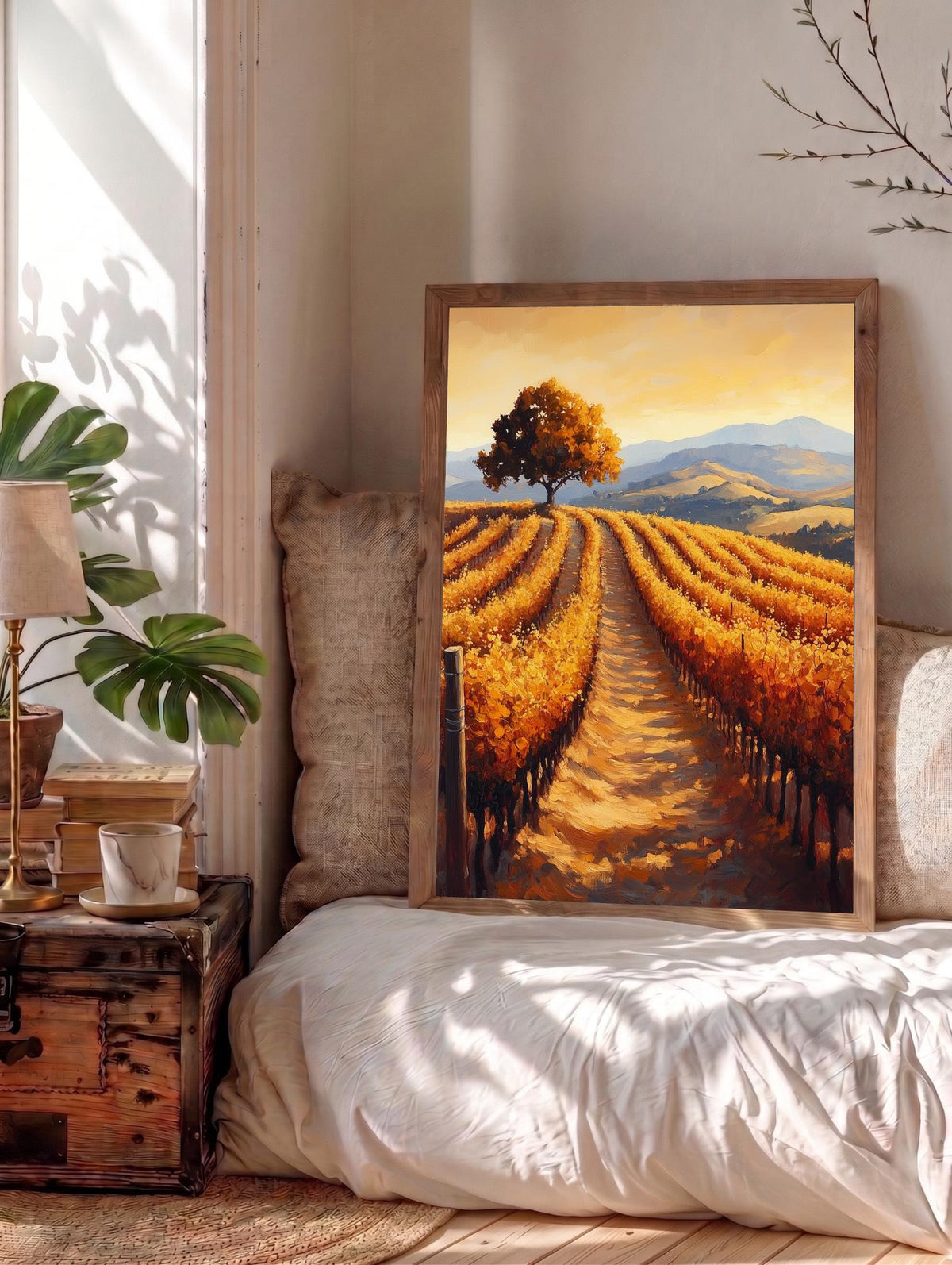 Napa Valley Wall Art — museum-grade cotton canvas in a solid wood frame