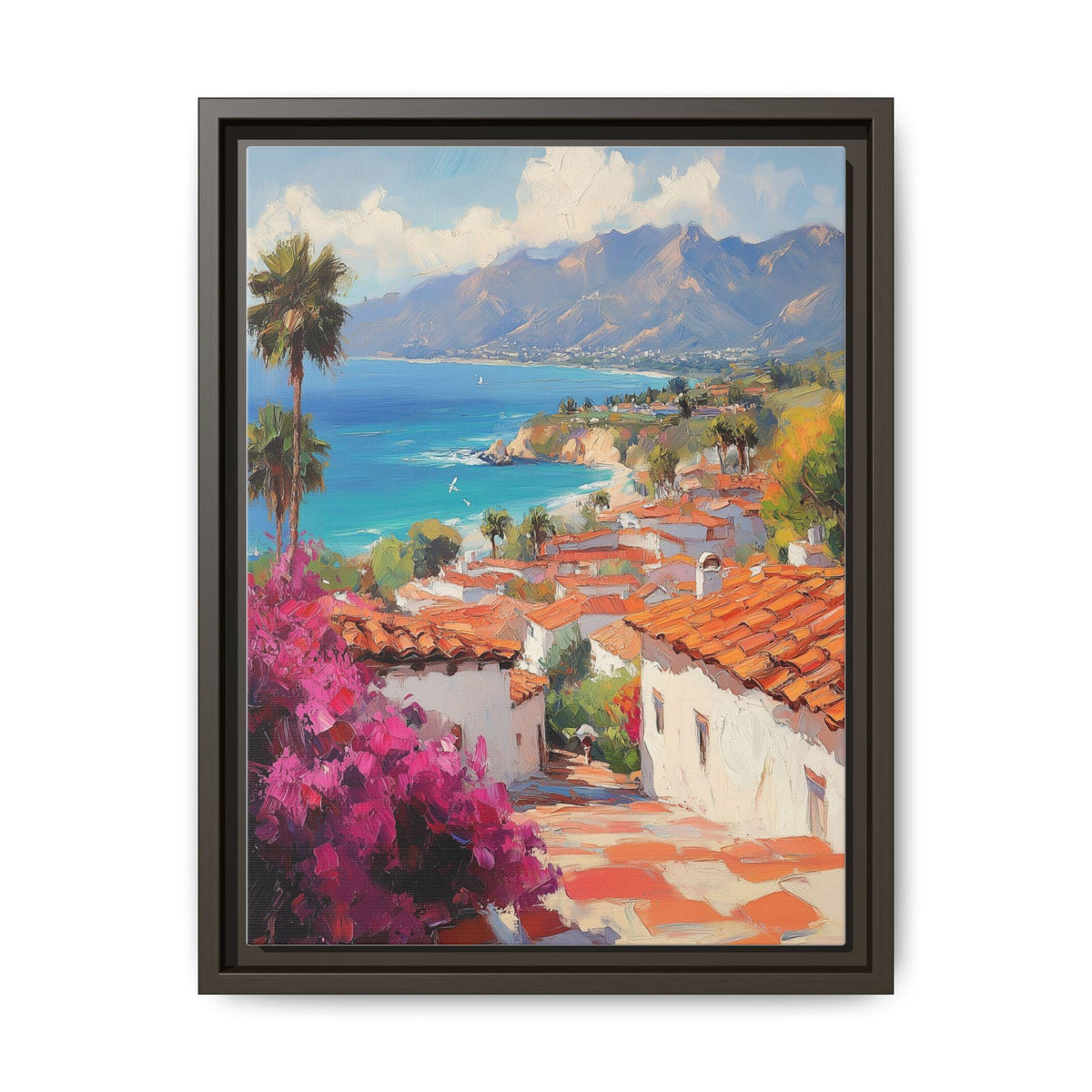 Santa Barbara Wall Art — painterly canvas art, hand-framed in solid wood